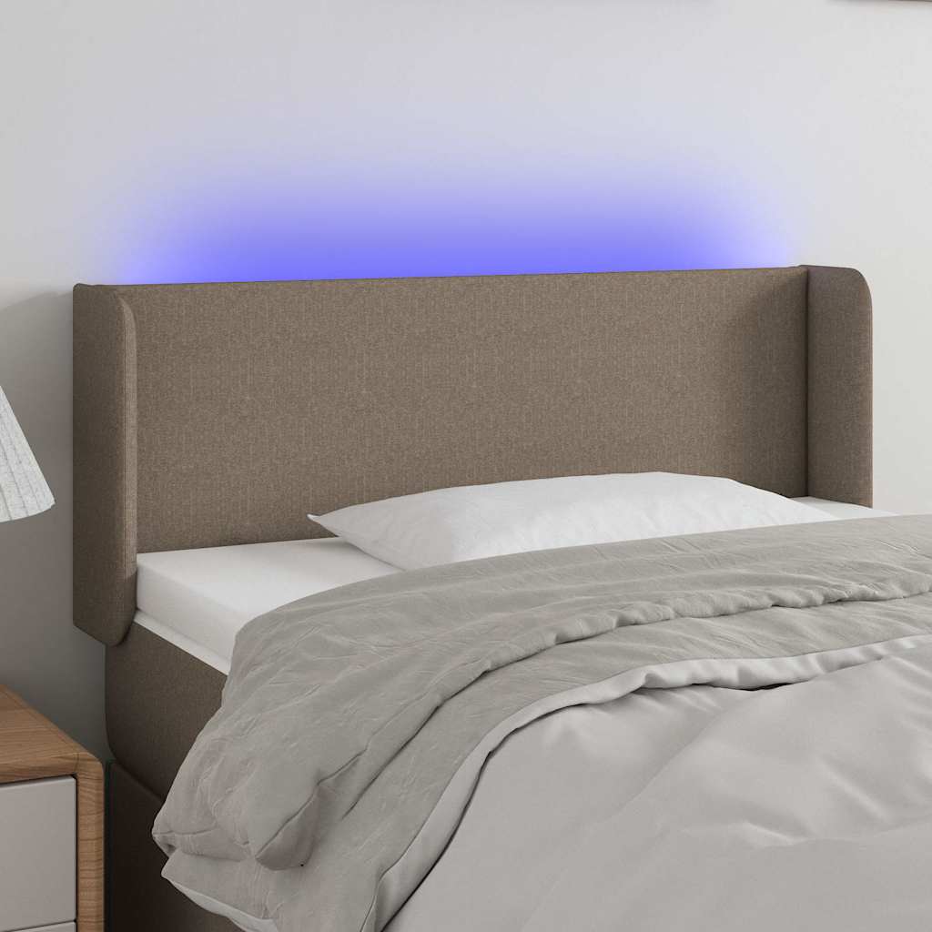 vidaXL LED Kopfteil Taupe 93x16x78/88 cm Stoff