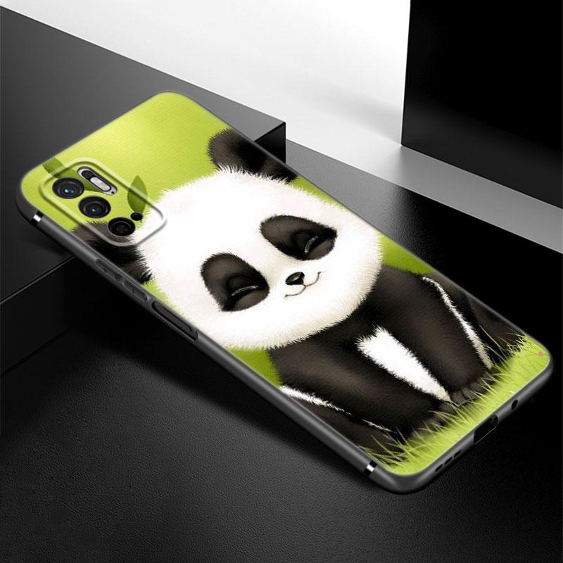 Panda Chinese Bear Phone Case For Xiaomi Redmi Note 7 8 9 10 Lite 11 11E 11T 12 Pro 11S 4G 10T 5G 8T 9S 10S Soft TPU Black Cover