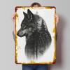 Wolf and Forest Double Exposure Art Printed Poster Customized Retro Wall Art Vintage Metal Tin Signs for Home Wand Deko Man Cave