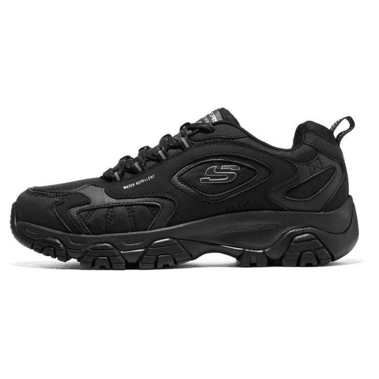 Skechers Outdoor Fabric Synthetic Leather Cow Split Leather Versatile Sports Shock Absorbing Wear Resistant Low Top Casual Shoes 237264C-BBK 41.5