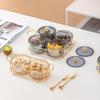 Light Luxury Glass Snack and Candy Dish with Gold Tray and Lid