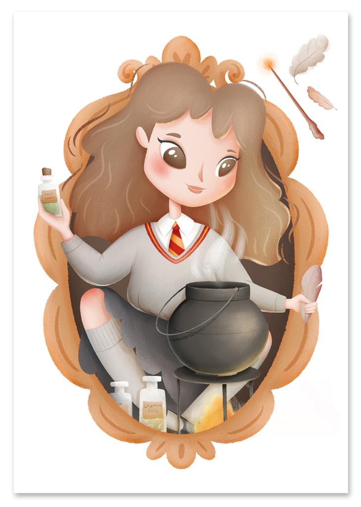 Plakat portret harry potter hermiona granger