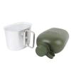 Outdoor Canteen Kit PE 1L Canteen Water Bottle with Bottle Pouch and Cup for Camping Hiking Backpacking