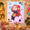 Arazzo da Parete in Poliestere con Design Kpop Demon Hunters, Decorazione da Appendere per Camera da Letto Soggiorno Stanza Universitaria