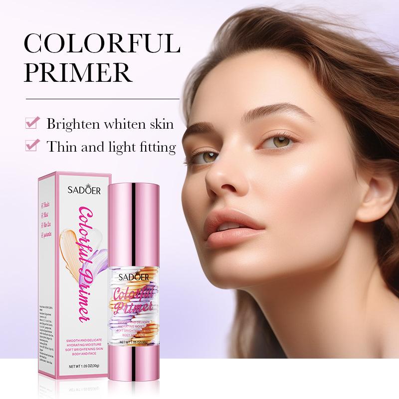 

Makeup Tricolor Rainbow Isolation Cream Grooming Concealer Refreshing Makeup Primer Skin Care Products