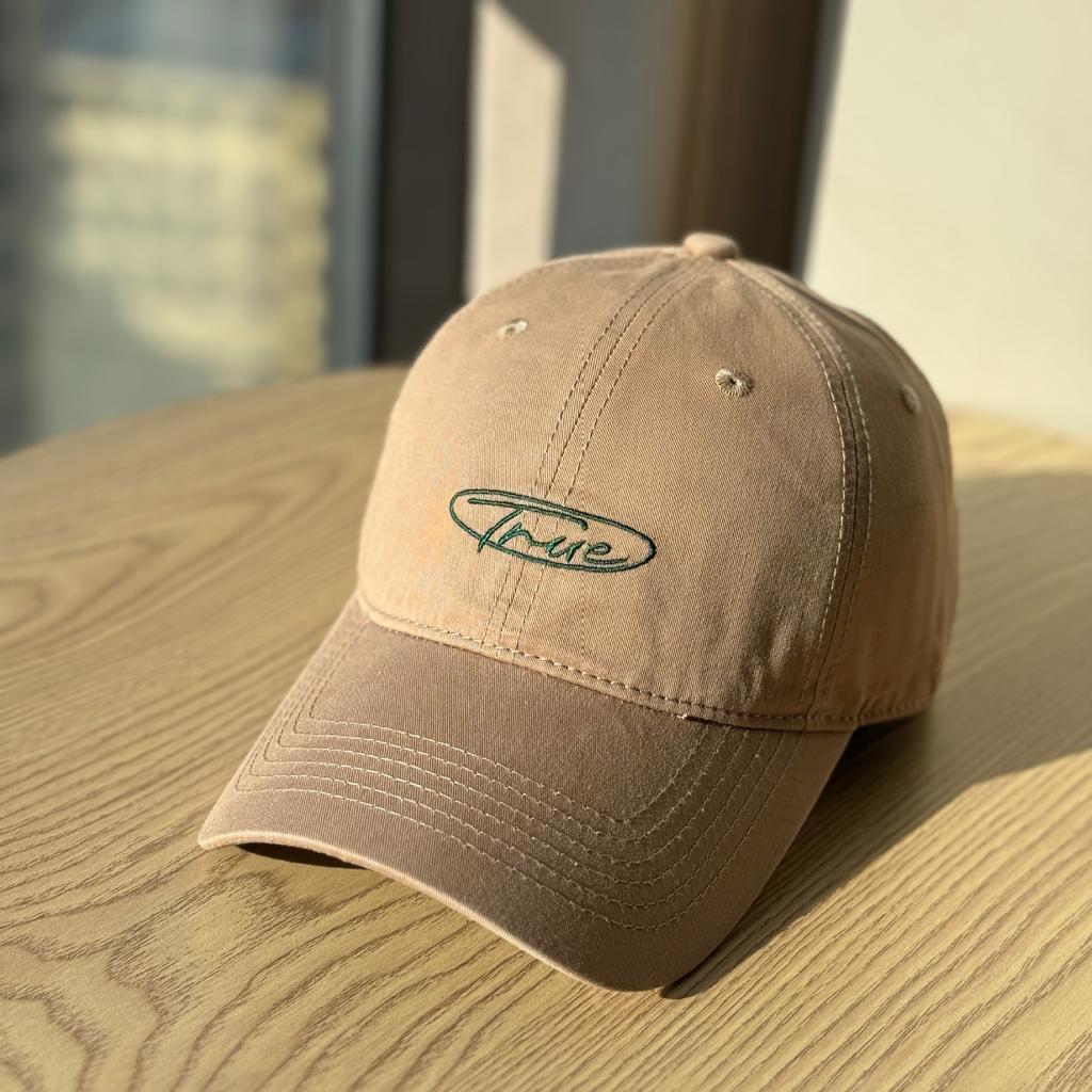 Versatile four-season pure cotton washed water letter embroidery baseball hat curved brim soft top cap sun hat tide