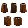 Black Walnut Polished Pen Holder - Wooden Desktop Storage Box Desk Accessories Organizer Stationery Container