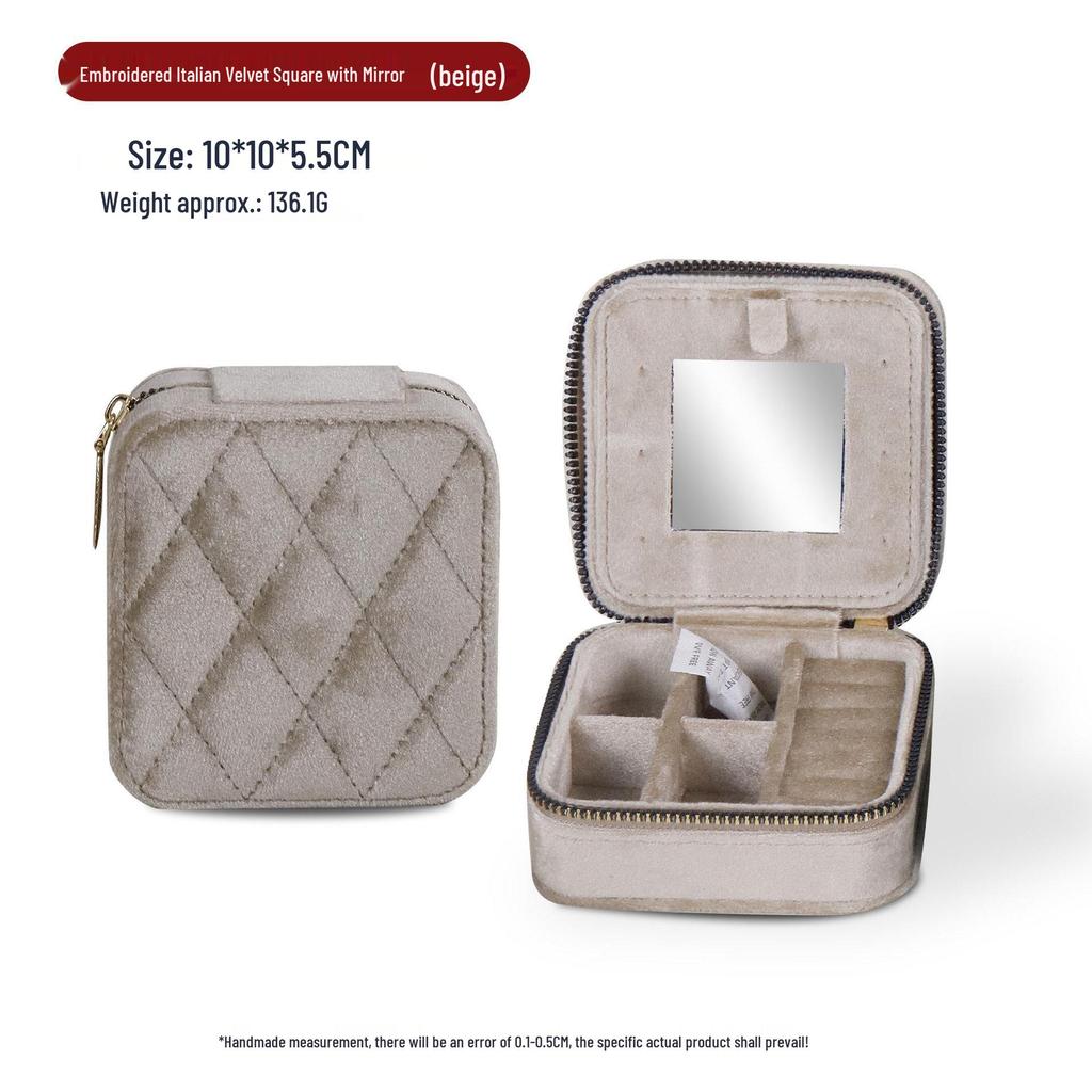 Boîte à Bijoux de Luxe en Velours pour Bagues, Colliers et Puces d'Oreilles - Solution de Rangement Portable et Élégante