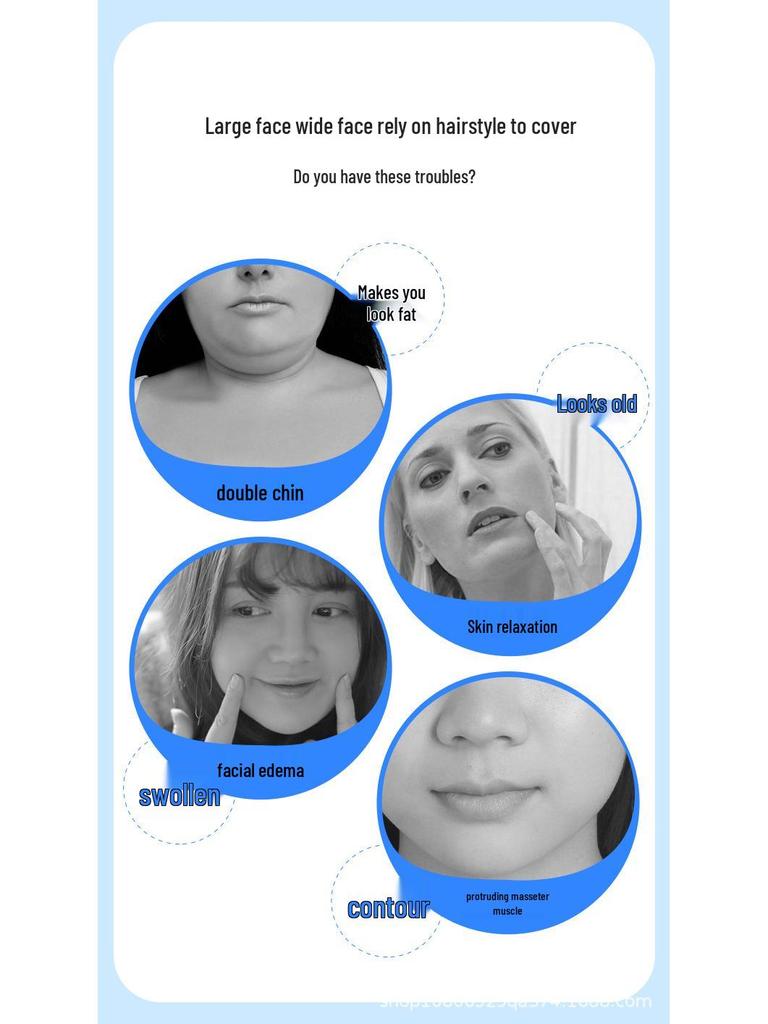 EMS Microcurrent V-Shape Face Slimming Massager: Vibration & Heat for Lifting and Double Chin Reduction