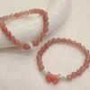 Natural Strawberry Crystal Bracelet Bangles Women Fashion Jewelry Accessories Gift