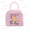 Cute Capybara Print Women Men Lunch Bag Fashion Animal Capybara Portable Insulated Bags School Kids Multifunctional Food Handbag