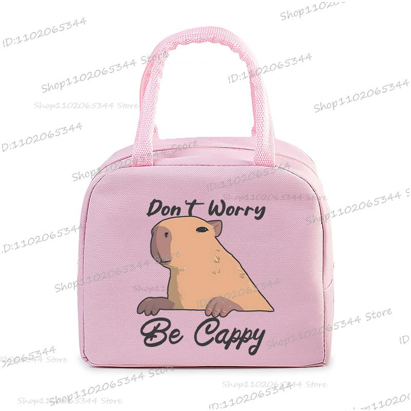 Cute Capybara Print Women Men Lunch Bag Fashion Animal Capybara Portable Insulated Bags School Kids Multifunctional Food Handbag