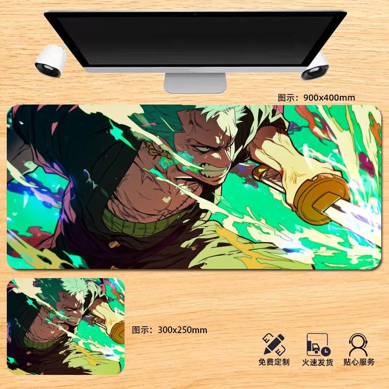 Japanese Anime ONE PIECE Leather Mouse Pad Oversized Boys Animation E-sports Game Keyboard Pad Monkey D. Luffy Computer Desk Pad Non-slip Mouse Pad