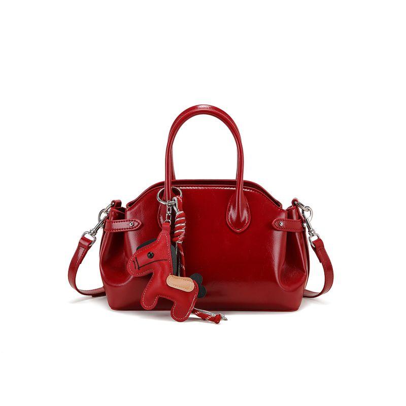 

Red Bag Women High-Grade Boston Bag Light Luxury Elegant Bridal Wedding Handbag Gift Commuter Messenger Bag