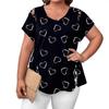 Large Size Love Printed Short-sleeved T-shirt Women's Hollow Strap Loose Top Multi-color Casual Fashion Women's Clothing