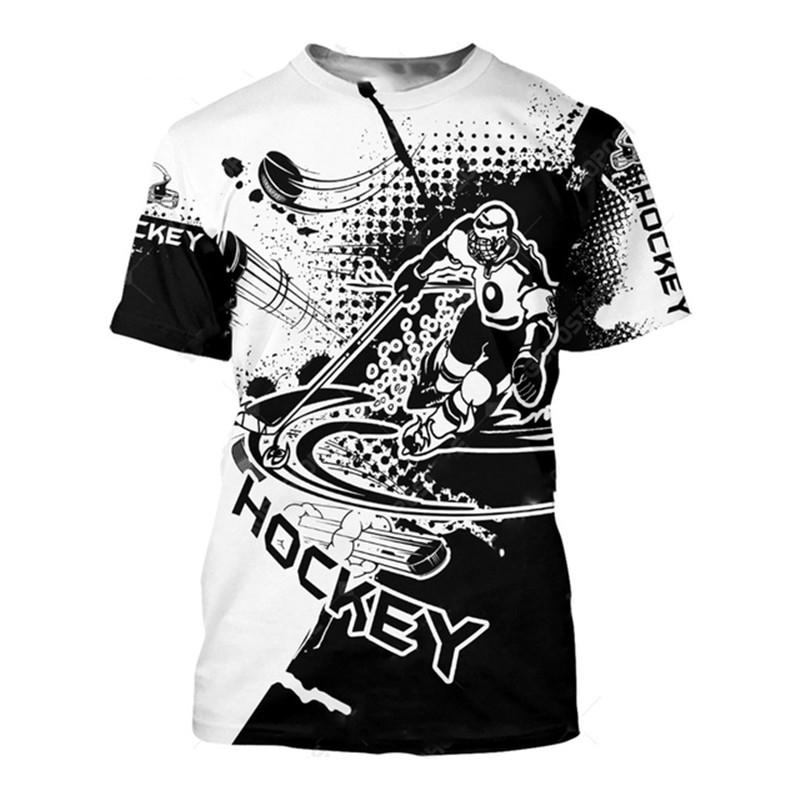 New Summer Hockey Pattern 3D Print T-Shirts Men Women Round Neck T Shirt Short Sleeve Oversized Harajuku Tee Top Kid Clothing