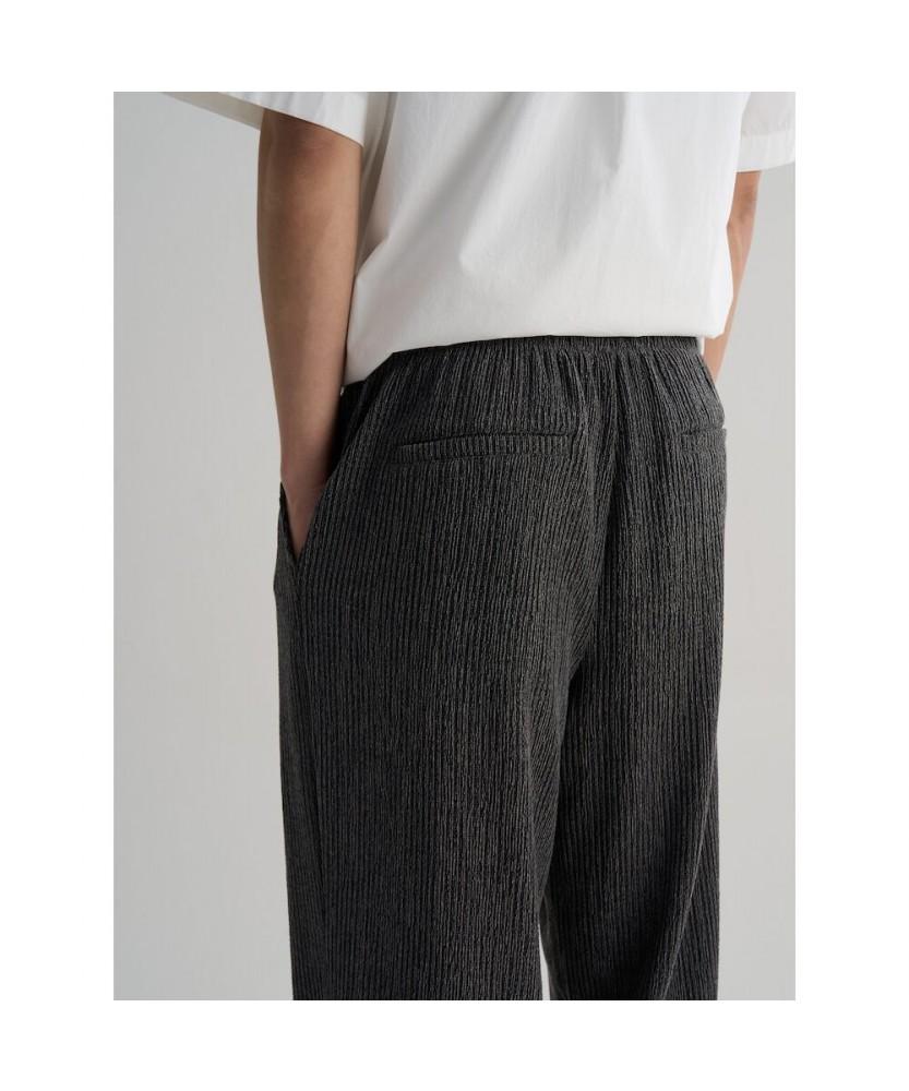8SECONDS Two-Tone Crease Wide Fit Elastic Waist Pants - Ash
