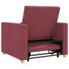 Extendable Sleeper Sofa Single Burgundy Red 90 X 165 X 87 Cm Fabric