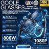Штучний інтелект Розумні окуляри 4K 800 Мп Камера Фото та Відео Bluetooth 5.4 та ENC ChatGPT Окуляри для перекладу Музика Окуляри з голосовим помічником Акумулятор 300 мАг Сонцезахисні окуляри