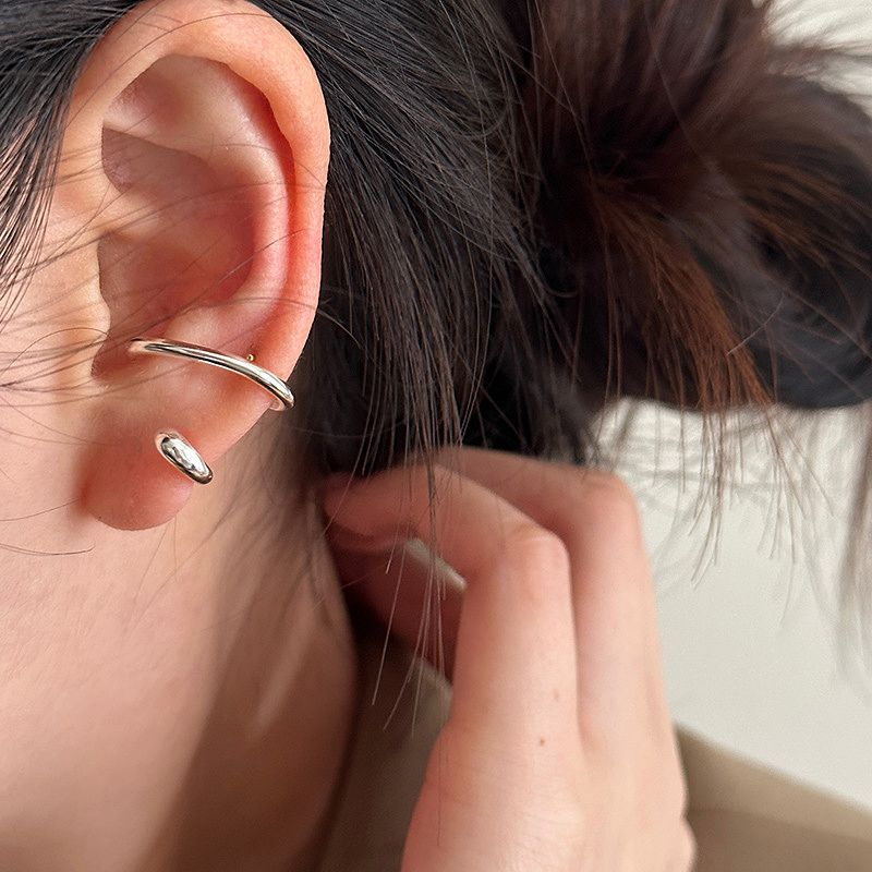 

Крутой стиль S925 стерлинговое серебро асимметричная линия клипса для уха Double line ear clip-single (left ear)