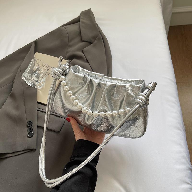 Нишевая сумка высокой ценности женская летняя новая модная сумка-мессенджер на цепочке женская плиссированная сумка-облако серебряный