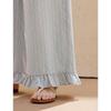 INMAN Women's Striped Lyocell Cotton Wide-Leg Pants