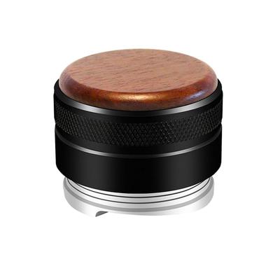 Espresso Stainless Steel Coffee Adjustable Depth Espresso Distributor with Walnut Wood Bevel Adjustable Palm Espresso Distributor Distributor, Tamper,