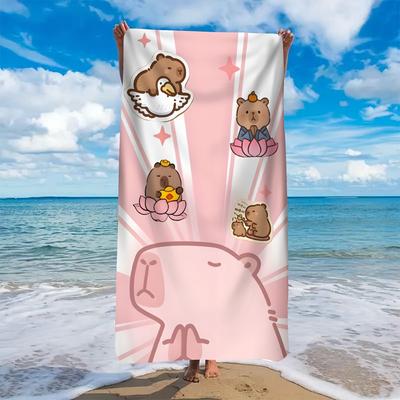 1 Stück Ultraweiches Mikrofaser-Strandtuch | Niedliches Bärenmuster, Perfekt für Strand, Fitnessstudio, Ideales Geburtstagsgeschenk für Fitnessbegeisterte