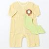 ABSORBA 2 Piece Set 7 Sleeve Romper + Bib  A11106d1 Yellow+pink 