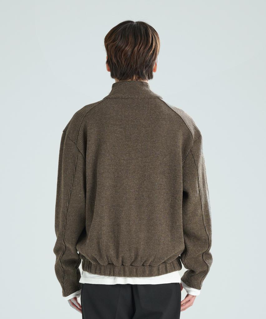 ZPLISH Wool Knit Zip-Up Jacket Brown