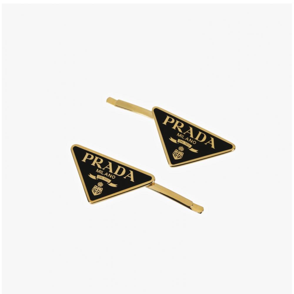 Prada 1if051 2ba6 F0632 Triangle Logo Hair Clip