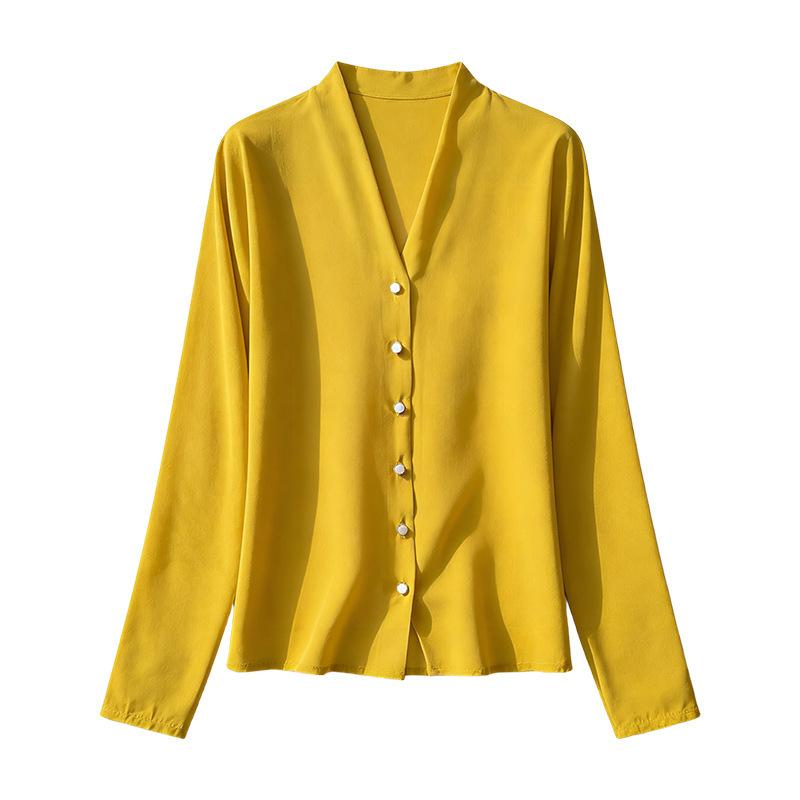 Sunscreen Shirt V-neck Elegant Long-sleeved Cardigan with Printed Buttons, Lightweight Blouse for Spring and Summer, Light and Thin for Ladies.