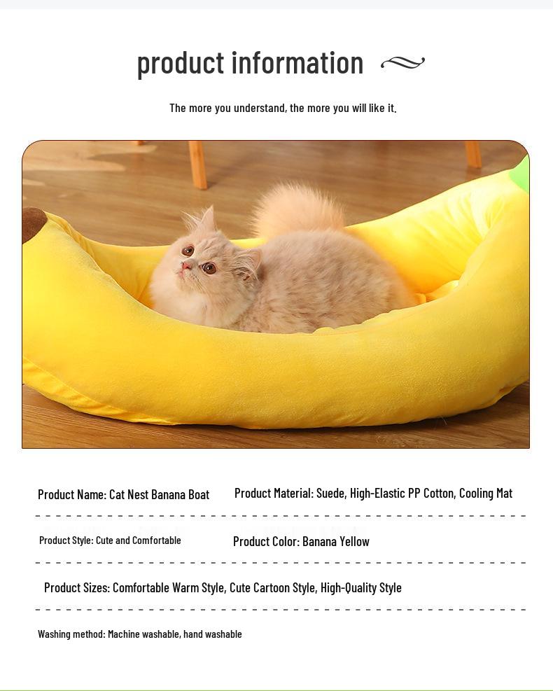 Removable & Washable Winter Dog and Cat Sofa Bed - Banana Boat Design