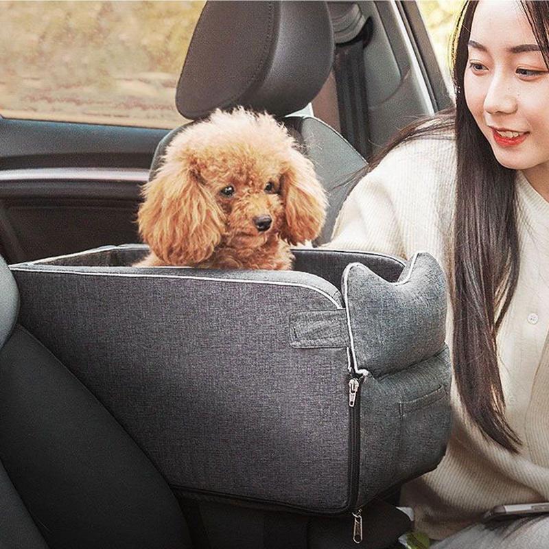 Center Console Dog Car Seat Dog Protection Seat Portable Armrest Booster Seat Non-slip Dog Protection Seat With Cooler Mat For
