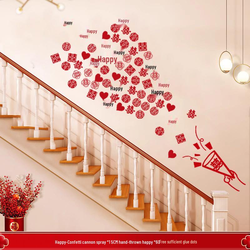 2025 Stylish Xi Character Sticker for Wedding Room and Stairway Decoration