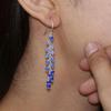 Multifire Blue Fire Opal Beads Drop and Dangle Earrings, Fire Blue Opal Rondelle Beads Earrings, October Birthstone Jewelry, Handmade Gift