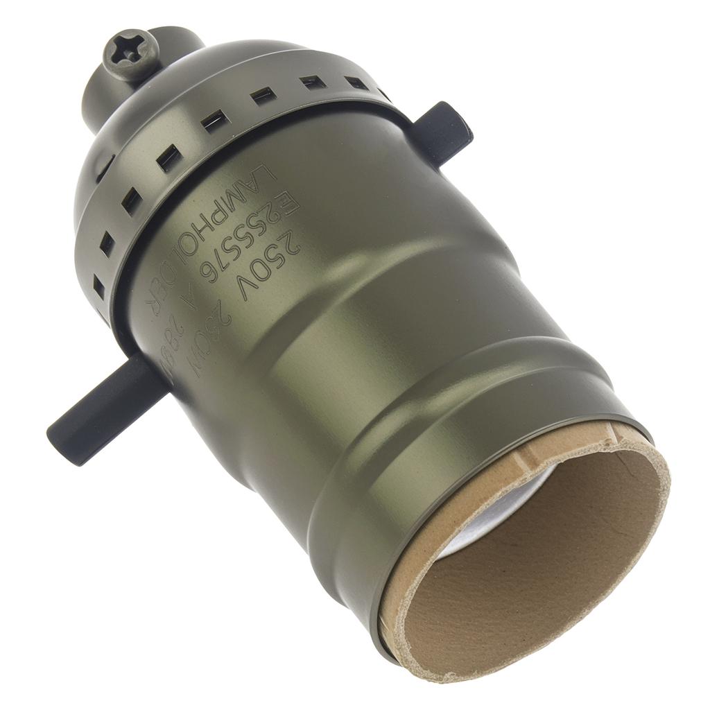 Vintage E26 E27 Push Thru Lamp Socket On Off Switch Replacement Bulb Socket Heavy Duty Antique Lighting Retro Easy Install