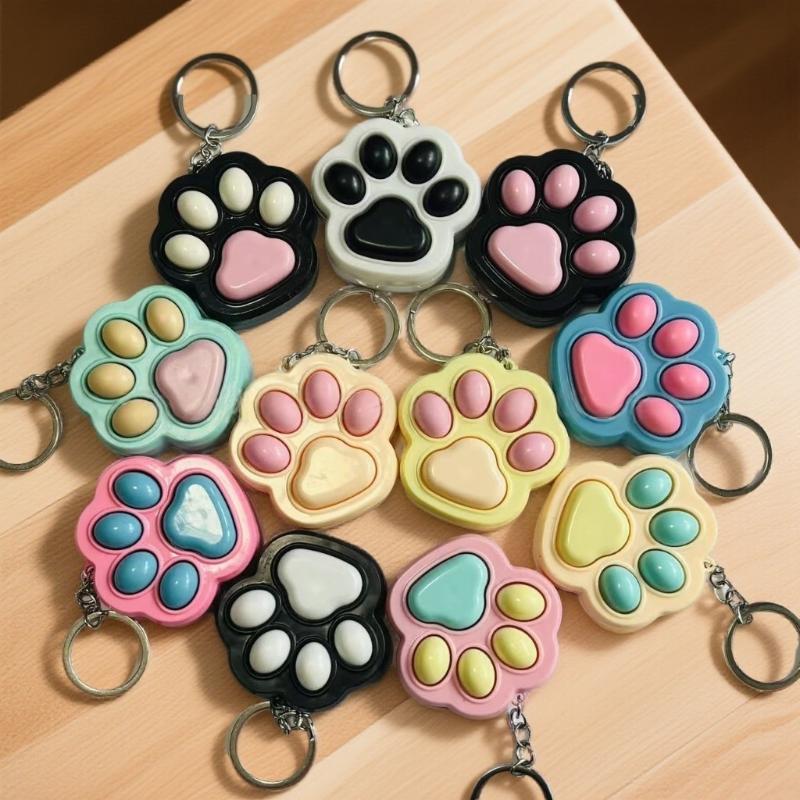 Kreativer Fingertipp Katzenkralle Knopf Anhänger Cartoon Schlüsselanhänger Katzenpfote Schlüsselanhänger Kawaii Katzenpfote Tastaturtasche Anhänger Dekoration