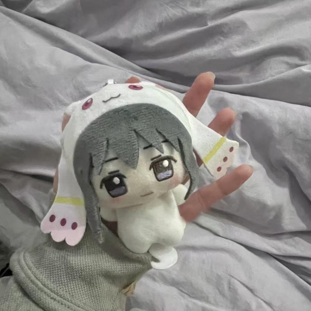 Schlüsselanhänger Puella Magi Madoka Plüschpuppe Baumwollpuppe Anime Peripherie Magica Kaname Madoka Puppe Cartoon 10cm Akemi Homura Anhänger gray