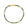 18K Gold Platinierte Regenbogen Baguette CZ Tennisarmband – Luxuriöser Bunter Schmuck, Funkelndes Geschenk für Frauen