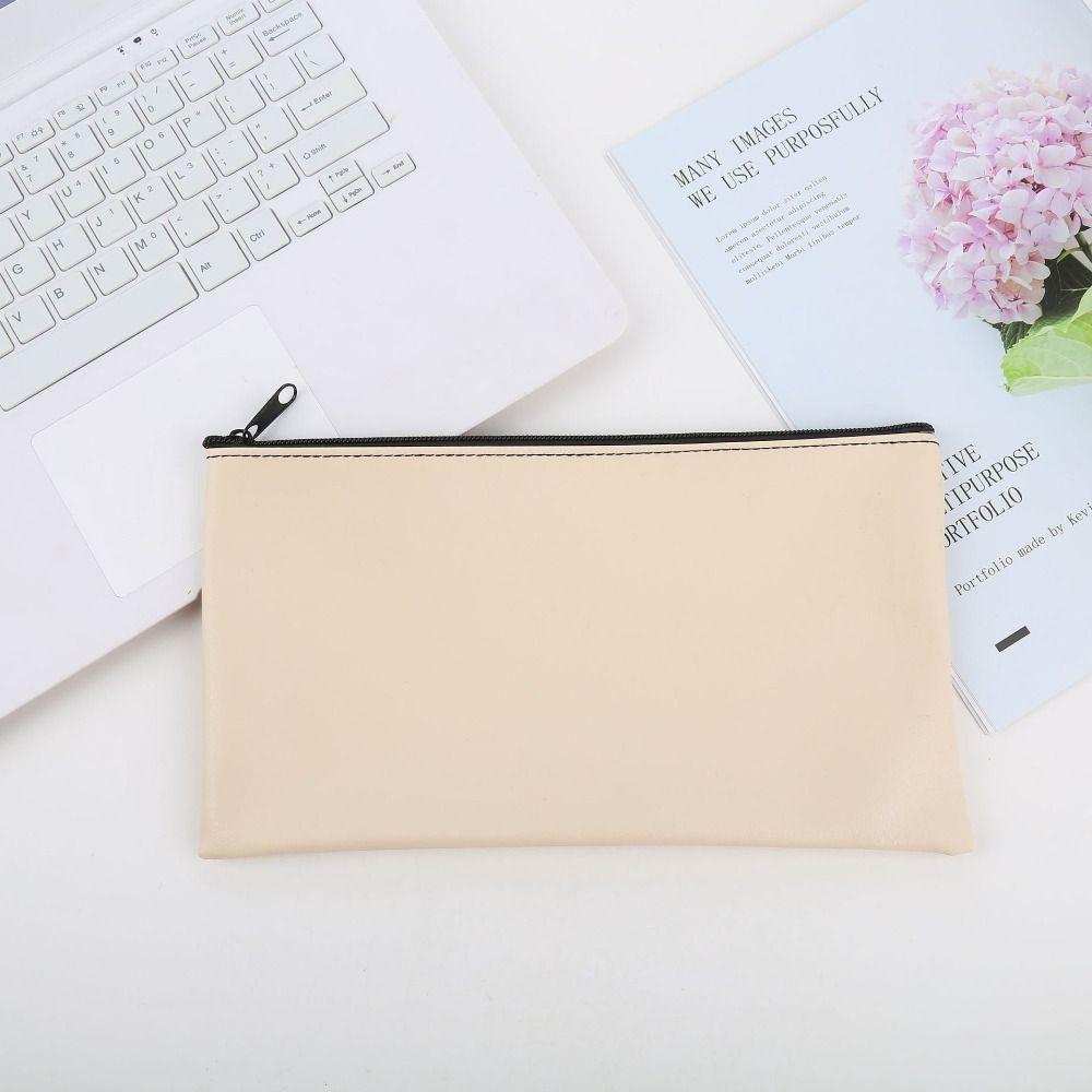 Small Compact Pu Bill Bag PU Leather Money Pouch Travel Cash Deposit Bag  Office Products