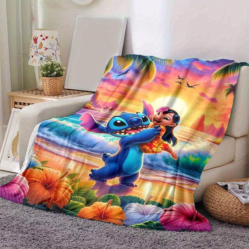 

Lilo & Stitch Design Throw Blanket Soft Polyester Fabric for Office Chair or Sofa Ideal for Birthday, Halloween, Christmas Gifts 100x150cm