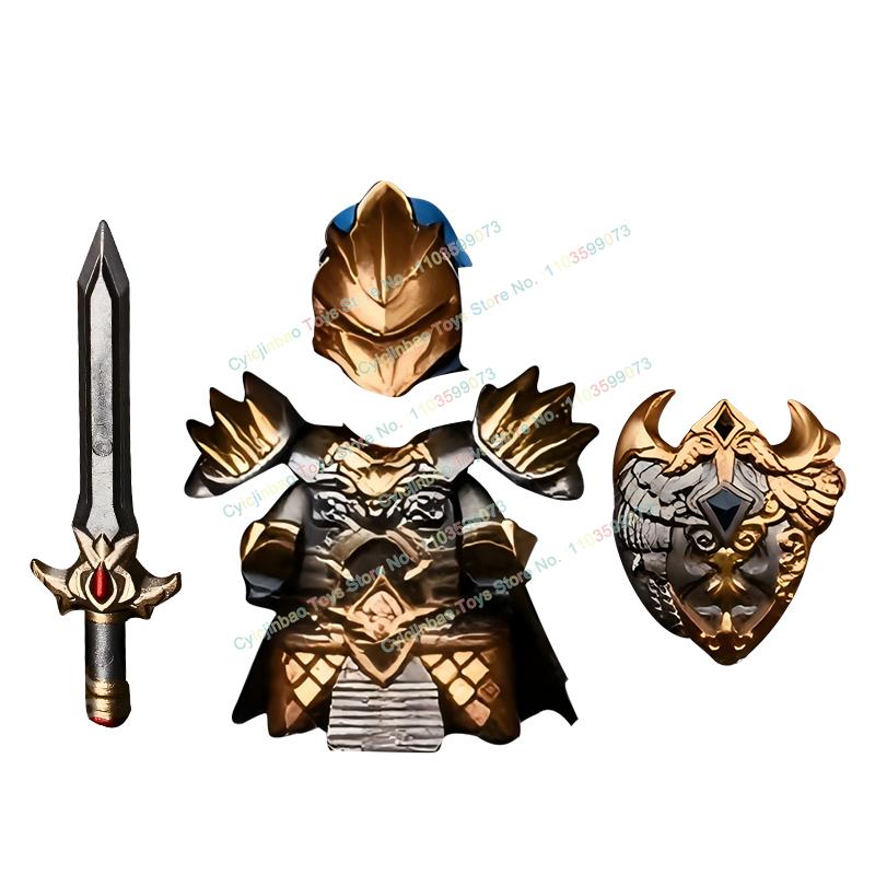 

S124-127 MOC Средневековый Рыцарь Конструктор Тяжеловооружённый Рыцарь Креативный DIY Оружие Аксессуары Экшн-фигурки Развивающие Игрушки