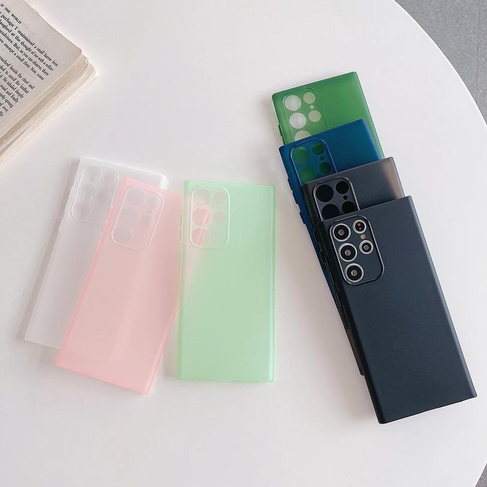 0.3mm Ultra Thin Silicone Soft Case For Samsung Galaxy S25 S24 Ultra S23 S22 S21 Plus Note 20 A52 A53 Matte Transparent Cover
