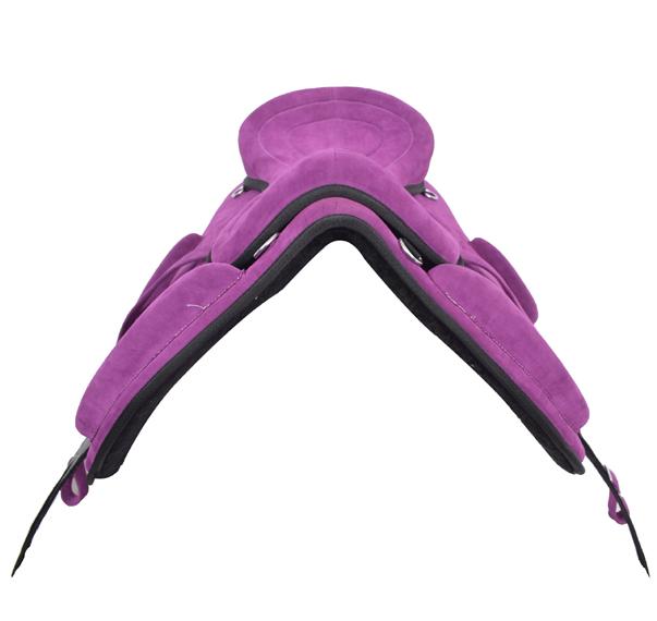 Manaal Enterprises Freemax Selle de cheval en daim synthétique sans arbre pour enfant avec circonférence, étriers, brides, rênes, tapis de selle pour cheval Taille 25,4 à 30,5 cm