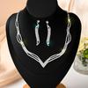 Funkelndes Strass- & Zirkon-Braut-Halsketten- und Ohrring-Set - Elegante Hochzeitsaccessoires