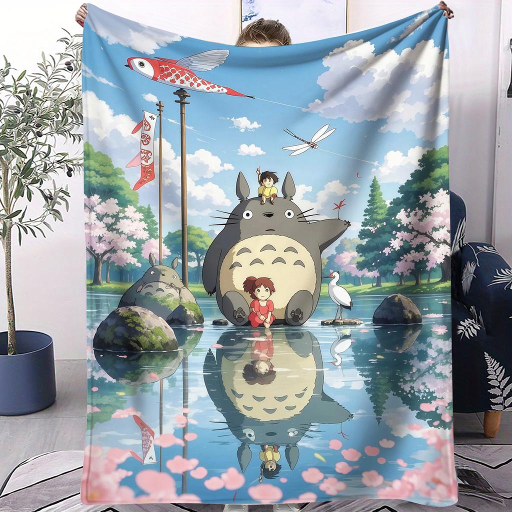 Hayao Miyazaki Classic Anime Blanket For Office Travel Comfort Leisure Camp Travel Multifunctional Universal Blanket Fan Gift