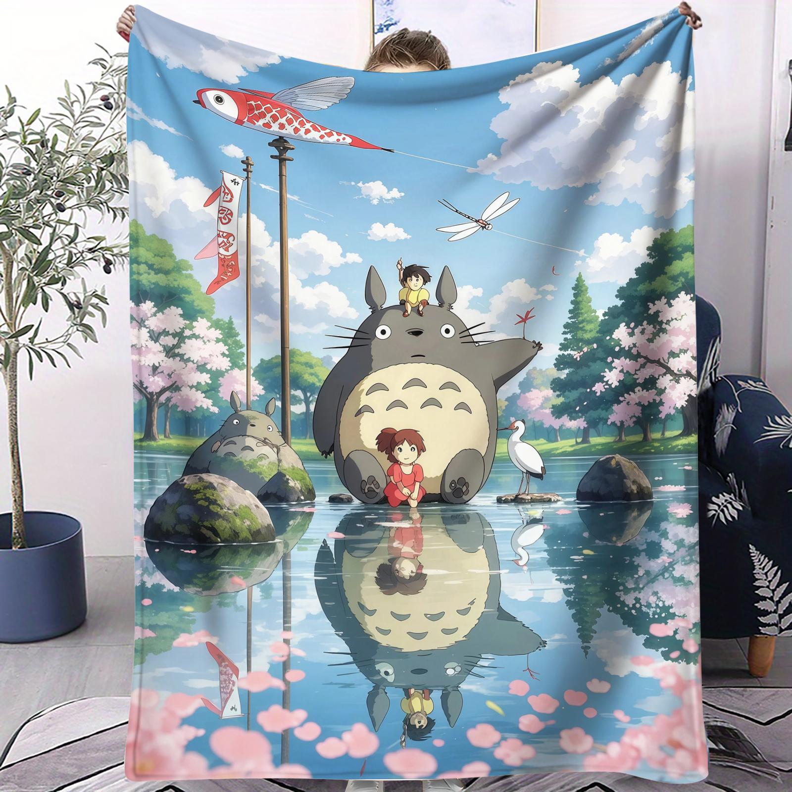 Hayao Miyazaki Klassische Anime-Decke Für Büro Reisen Komfort Freizeit Camping Reise Multifunktionale Universelle Decke Ventilator Geschenk 75cmx90cm