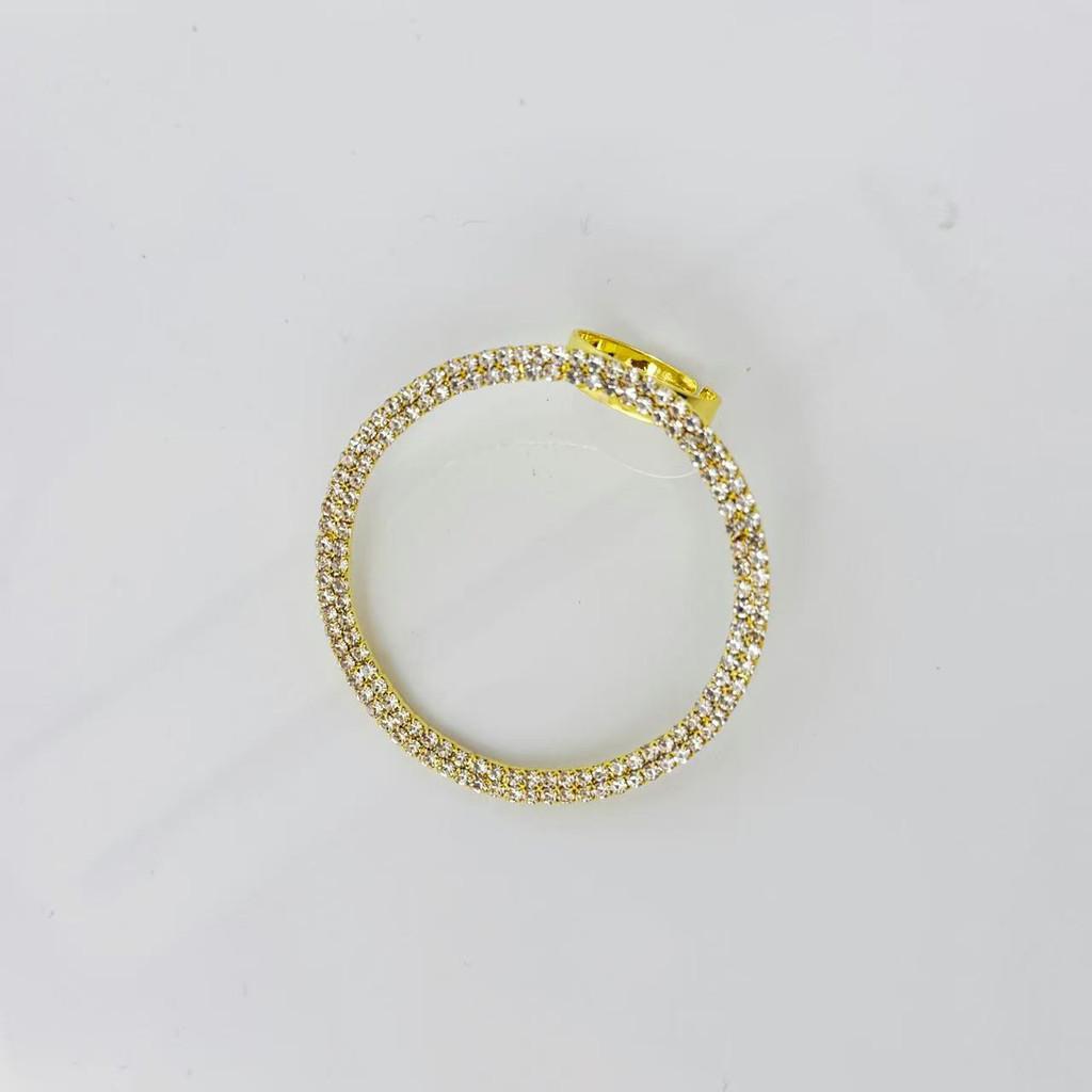 Geometric Water Drop Crystal Ring With Gold Plating For Fashion Women золотой