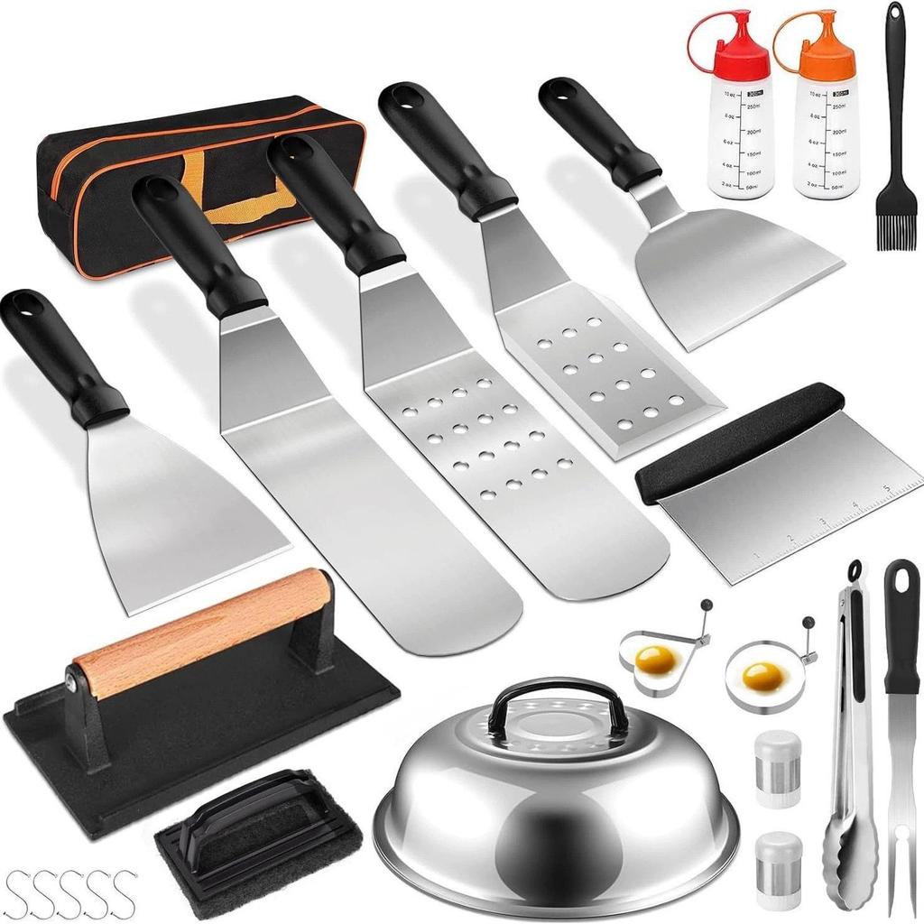 35-Piece Stainless Steel BBQ Tool Set - Outdoor Grill Spatula & Cooking Tools